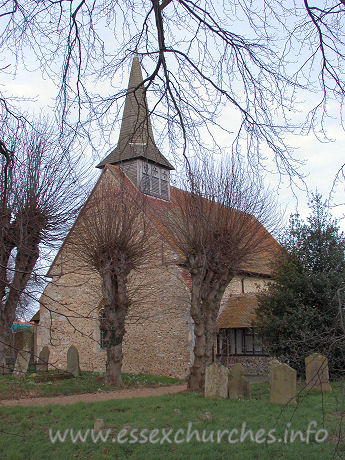 All Saints, Cressing Church - Cressing church, is seen here, from the South East, with what Pevsner refers to as it's "stunted belfry" proudly on display.