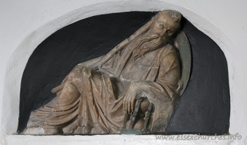 , Little%Warley Church - A reclining Old Father Time. The remaining fragment of a lost monument.