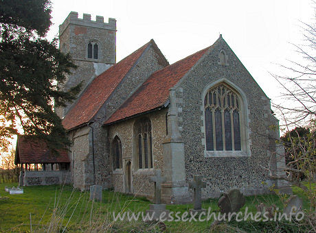 , Beauchamp%Roding Church - We reached Beauchamp Roding towards the end of an afternoon in which I had planned to 'do' all of the Rodings. The tower seen in this image is fortunate to still be standing. When Pevsner first visited this church, it was in an extremely precarious state.