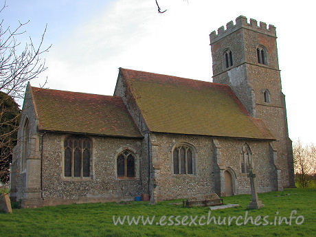 , Beauchamp%Roding Church - The nave is C14, whilst the chancel and W tower are C15.