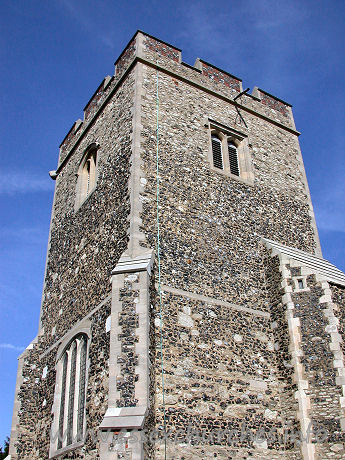 , Chadwell%St%Mary Church - The tower was built around 1500.