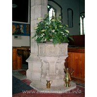 All Saints, Barling Church - This stone octagonal font dates from the 15th century.

