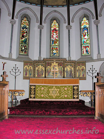 , Mistley% Church - A very colourfully decorated chancel.


