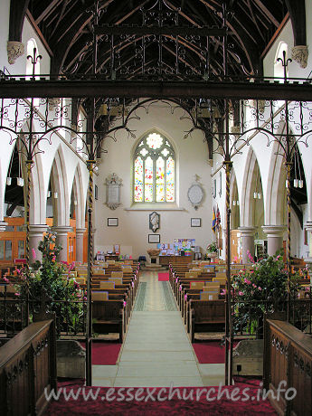 St Mary (New Church), Mistley  Church - Looking W from the chancel, one can see how light the clerestory really does make this church.


