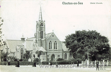, Clacton-on-Sea% Church - 


"Platino-Photo" Postcard. Pictorial Stationery Co., Ltd. 
London.
Printed at the works in Hamburg.
Peacock Brand Trade Mark.










