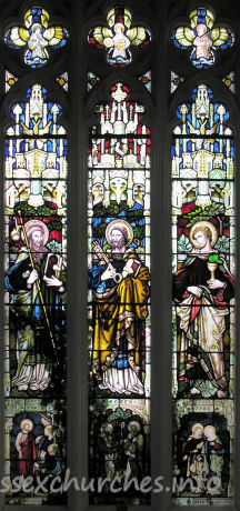 St Mary the Virgin, Great Bardfield Church - The E window of the S chapel.
The Three Apostles
St James, St Peter and St John.