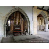 St John the Baptist, Mucking Church - The organ in the arcade seperating the chancel and S chapel.