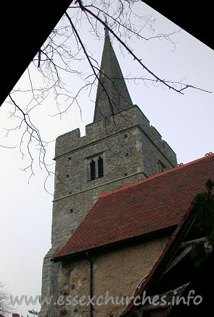 , Great%Burstead Church - 


The 14th century W tower, with angle buttresses has a tall timber spire.














