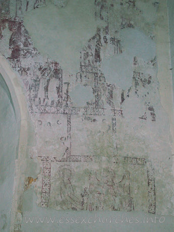 , Great%Burstead Church - 



Part of the range of wall paintings that was discovered in 1989 by workmen. These paintings are responsible for the now much earlier date applied to the S aisle. The earliest of the paintings is dated 1320-1330. The paintings were conserved by Ann Ballantyne.














