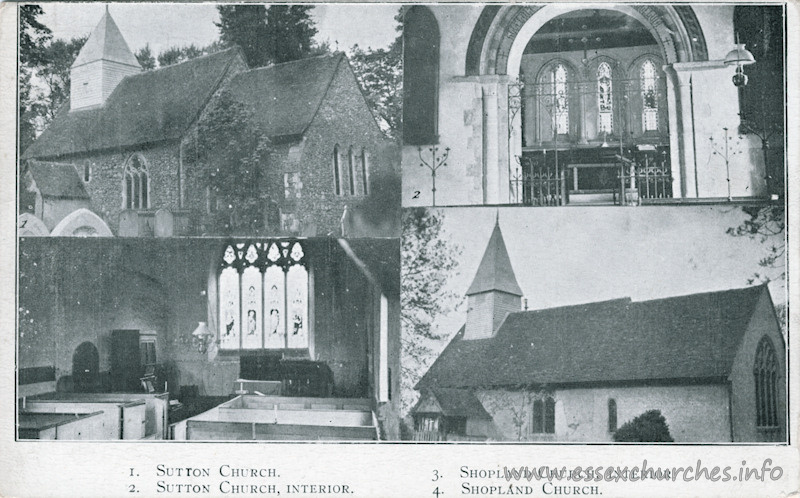 St Mary, Shopland Church - An undated postcard.
