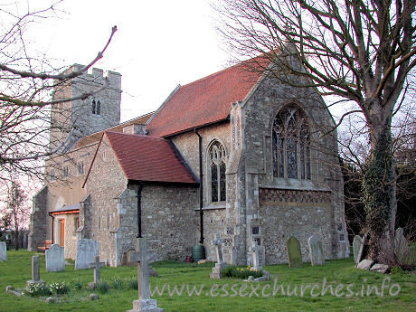 St Nicholas, Rawreth Church - With a few exceptions, the church is dated 1882, to the design 
of Rev. Ernest Geldart, rector of Little Braxted.
