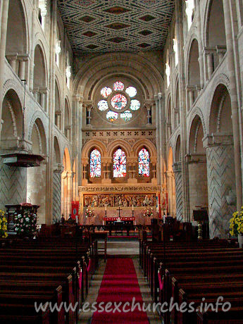 , Waltham%Abbey Church - From Pevsner: "The interior is much more impressive. It has 
something of the sturdy force of Durham Cathedral, though neither its size nor 
its proportions."


