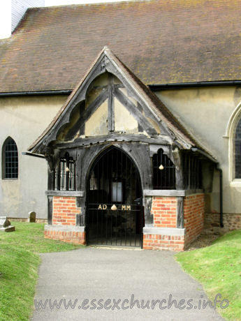, Little%Clacton Church - The timber S porch is probably C14.