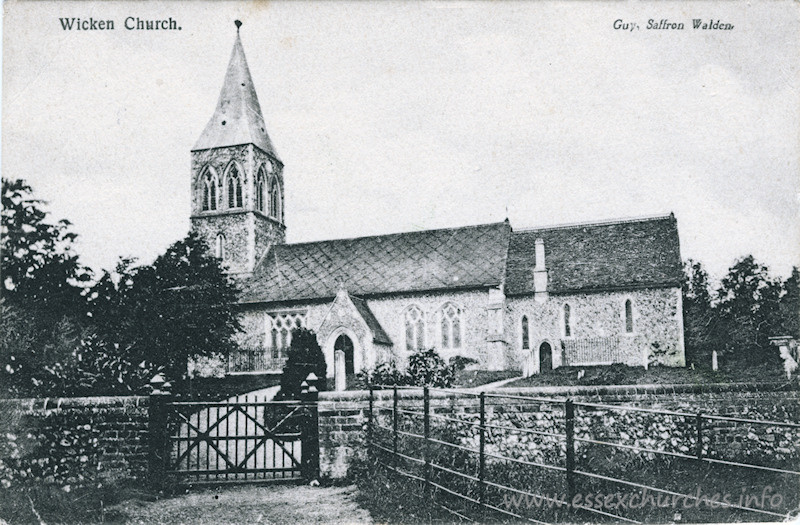 St Margaret, Wicken Bonhunt Church - From a "Guy, Saffron Walden" postcard - postmarked 1915.