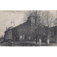 St Giles, Colchester  Church - Postmarked June 7th 1906. Postcard marking 'H. G. R., C. Photo by Gill'