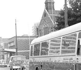 Trinity (Free Church of England), Southend-on-Sea  Church - This is a cropped version of an original supplied by Essex Bus Enthusiasts Group collection, courtesy Chris Stewart.
Click here to see the original.
 
Reproduced by kind permission of SCT'61 Website.