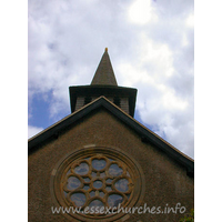 St Mary the Less, Great Warley Church – Exterior 4: OK. The obligatory 'up tower' shot. Don't ask me why I like these shots ... I guess I just like to try and depict some of the height of the church. It all started with a shot I was particularly pleased with in Thaxted ... and I've done one for practically every church I've visited since! Directly after taking this shot, I noticed a gardener tending to the flower beds and lawns. Hence the beautiful condition of the place. After a lengthy chat, and after him reassuring me that the 'old' church no longer existed S of the A127, he offered to pop home and get the keys to the church for me!