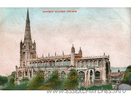 St Mary the Virgin, Saffron Walden Church – Postcard by W. Thompson, Saffron Walden.