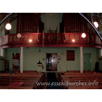 St Peter & St Paul, Dagenham Church – Interior 4: The bow-fronted W gallery, housing the organ.