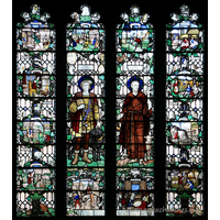 St Mary the Virgin, Prittlewell Church – Stained Glass 17: To the Glory of GOD. In ever glad remembrance of James Tabor C.B.E., D.L, J.P., High Sheriff of Essex 1912-1913. Born January 25th 1869. Died March 2nd 1938.