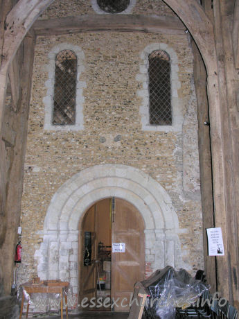 St Laurence, Blackmore Church – The original Norman W wall, still easily recognisable from within the tower.