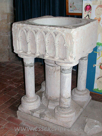 St Nicholas, Canewdon Church – This font originally resided in St Mary's, Shopland. It was moved here after St Mary's was demolished, following extensive damage during the Second World War.