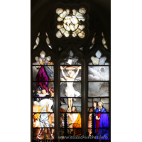 St Clement, Leigh-on-Sea Church – Stained Glass 1: This glass represents The Crucifixion. Unfortunately taken from quite some distance, and through glass, so image quality is not as good as I would have liked.