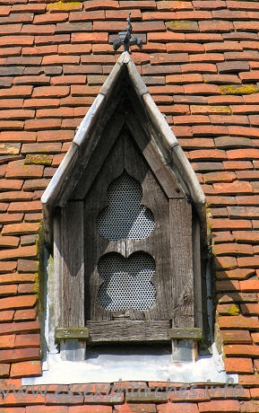 St John the Baptist, Little Maplestead Church – These small openings in the rotunda are an entirely Victorian addition to the facade.