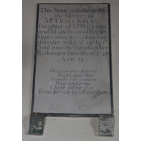 St Mary the Virgin, North Shoebury Church – Monument 1: This stone is dedicated to the Memory of Mrs Olive Kelly. Daughter of Mr William and Mary Budd of Ropley, Hants, who after a lingering disorder, resign'd up her Soul into the hands of her Redeemer, June the 10th 1746 Aetat: 23 === Weep not dear Friends, But for your Sins, In peace I do remaine. Weep not for me: Christ sett me free, From Sorrow, Grief and Pain.