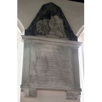 St Mary the Virgin, North Shoebury Church – Monument 3: Sacred to the memory of Mrs Elizabeth Ibbetson - one of the Daughters of John Clevland Esq of Tapley in the County of Devon deceased, and the much loved Wife of John Ibbetson Esq late one of the Secretaries of the Admiralty. She died at Cheltenham on the 25th of October 1796 in the 62nd Year of her Age and lies buried in a Vault under this Chancel. === This way, ye truly good and virtuous ?turn? And pour your sorrows o'er a Sister's ?Crib?.