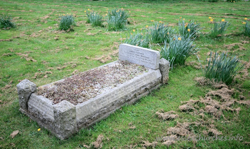 St Andrew, Rochford Church – In memory of James Banyard of Rochford, the founder of the Peculiar People in the County of Essex. Born 31st January 1800. Died 31st October 1863. === Blessed are the dead which die in the Lord that they may rest from their labours and their works do follow them. === Also Anna Turner, daughter of James Banyard, founder of the Peculiar People - fell asleep ?? June ???? Aged 53? years.