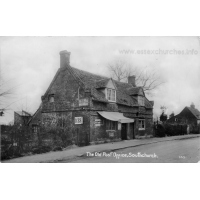 Holy Trinity, Southchurch Church – Postcard 7: Not strictly related to Holy Trinity, Southchurch - but this post office did once stand directly opposite the church. It was demolished to make way for the new trams, in the early 20th century. It's foundations would likely be partially under the westbound A13, and partially under the grassed central reservation.