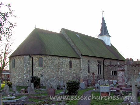 St James the Less, Hadleigh Church – The three windows in the semicircular apse are late Norman. The east end of the church apparently gave way in 1854, and was reputedly rebuilt for £61.10s.