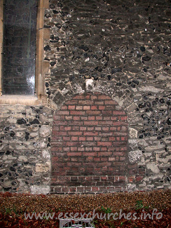 St Helen & St Giles, Rainham Church – A blocked doorway in the north chancel wall.