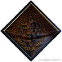 St Giles & All Saints, Orsett Church – Hatchment 1: For Richard Baker, of Orsett Hall, who married Elizabeth Bateman and died 22 April 1751, aged 43. Details taken from Hatchments in Britain: 6, Edited by Peter Summers