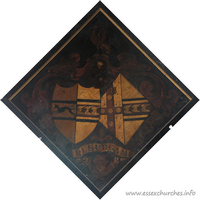 St Giles & All Saints, Orsett Church – Hatchment 3: For John Baker, who married 1782, Elizabeth, daughter of William Wingfield, relict of Sir John St. Aubyn, Bt., and died 1 May 1801, aged 55. She died 28 July 1796. Details taken from Hatchments in Britain: 6, Edited by Peter Summers