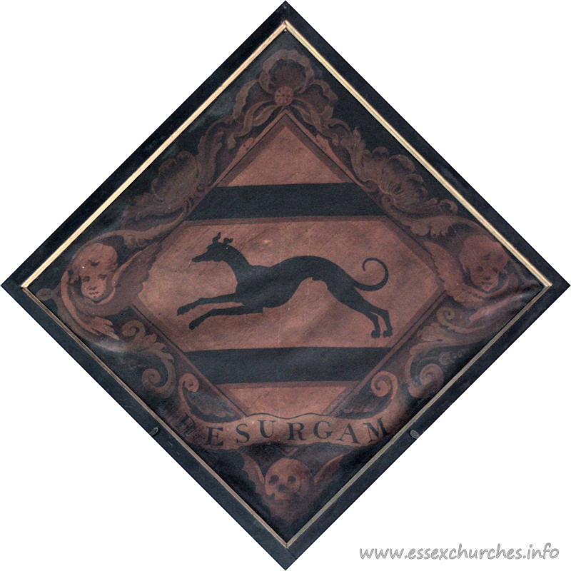 St Giles & All Saints, Orsett Church – Unidentified hatchment. Details taken from Hatchments in Britain: 6, Edited by Peter Summers