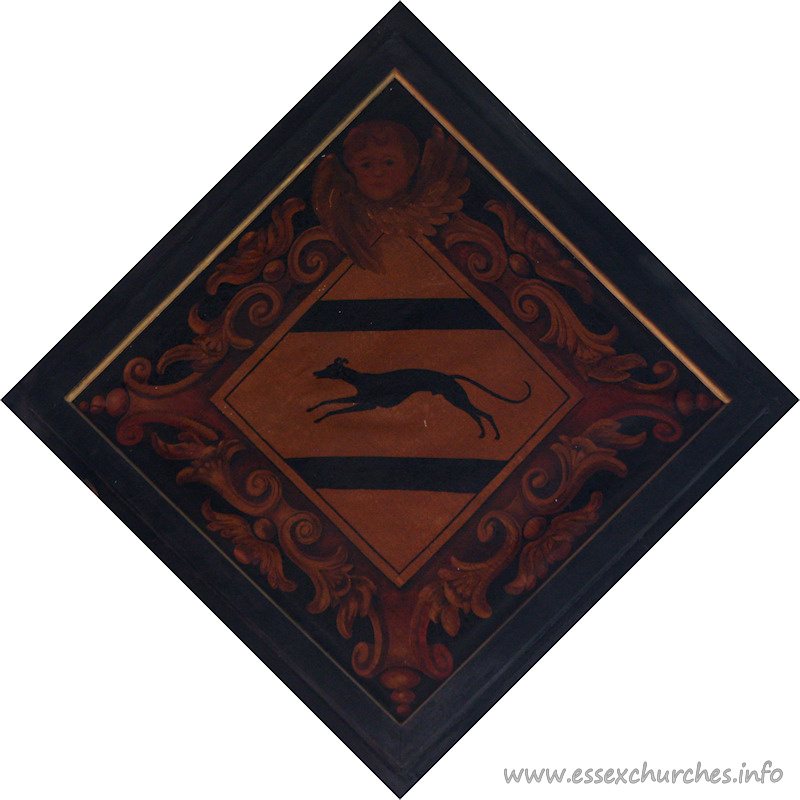 St Giles & All Saints, Orsett Church – Unidentified hatchment. Details taken from Hatchments in Britain: 6, Edited by Peter Summers