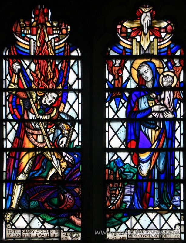 St Mary the Virgin, Little Wakering Church – To the glory of God & in memory of Robert Thomas Shea M.A. - vicar of Little Wakering 1886 - 1924? - also of his wife Constance died 1935.