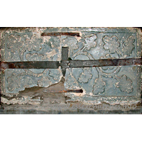 St Edmund, Abbess Roding Church – Miscellaneous 3: This side of the font shows a Norman foliage trail.