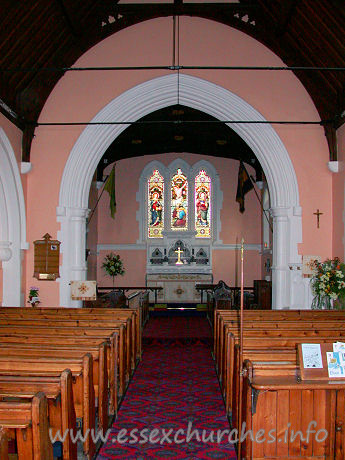 St Catherine, Wickford Church – Looking east towards the chancel.