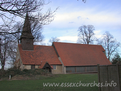 St Peter, Thundersley Church – Here can be seen the 'new' part of the church. It seems that the old chancel of 1885 was destroyed in order to create the 'new' east end.