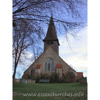 St Peter, Thundersley Church – Exterior 3: The church looks ready to pounce from this angle. This view also shows the incredibly low eaves that are no more than nine feet from the ground.