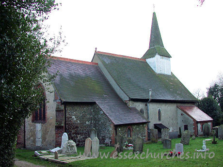 St Mary, Little Burstead Church – In the N wall of the nave is a Norman window, along with one small C13 lancet.