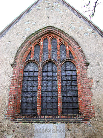 St Mary, Little Burstead Church – Three-light E window with Perpendicular tracery.