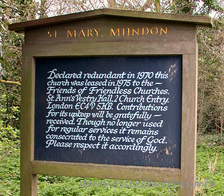 St Mary, Mundon Church – Please support the Friends of Friendless Churches. See the 'Cover Sheet' for a link to their website, which details both Mundon, and all of their other churches.