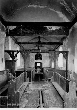 St Mary, Mundon Church – Showing the church before being taken into the care of the Friends of Friendless Churches. Kindly reproduced by kind permission of the Friends of Friendless Churches.