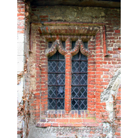 All Saints, Berners Roding Church – Exterior 4: An early C16 brick window in the S wall.
