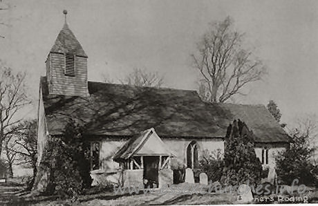 All Saints, Berners Roding Church – This image of All Saints, Berners Roding has been reproduced from an original found on Andrew Barham's Lost Churches website.