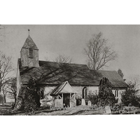 All Saints, Berners Roding Church – Postcard 1: This image of All Saints, Berners Roding has been reproduced from an original found on Andrew Barham's Lost Churches website.